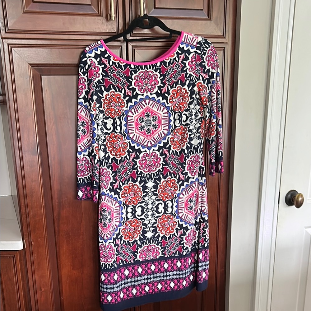 Eliza J Dress with Pink Trim